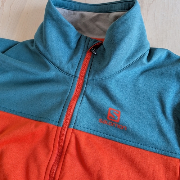 Salomon Performance Jacket Orange Green Lightweight Design - Picture 9 of 13